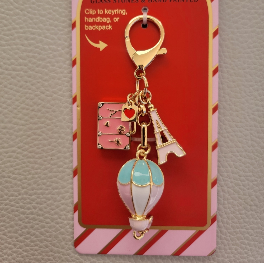 Pink and Gold Hot Air Balloon Pendant - Picture 3 of 3